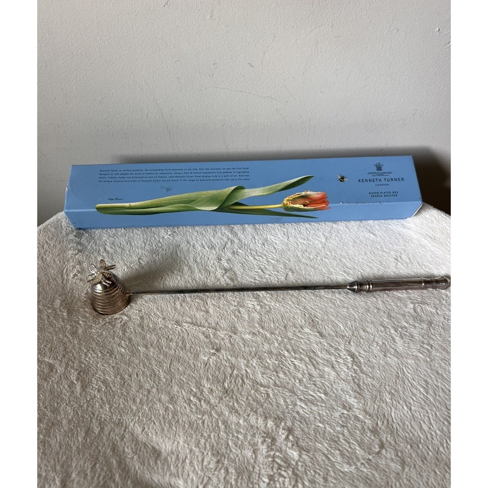 Kenneth Turner London Silver Plated Bee Candle Snuffer w/ Box